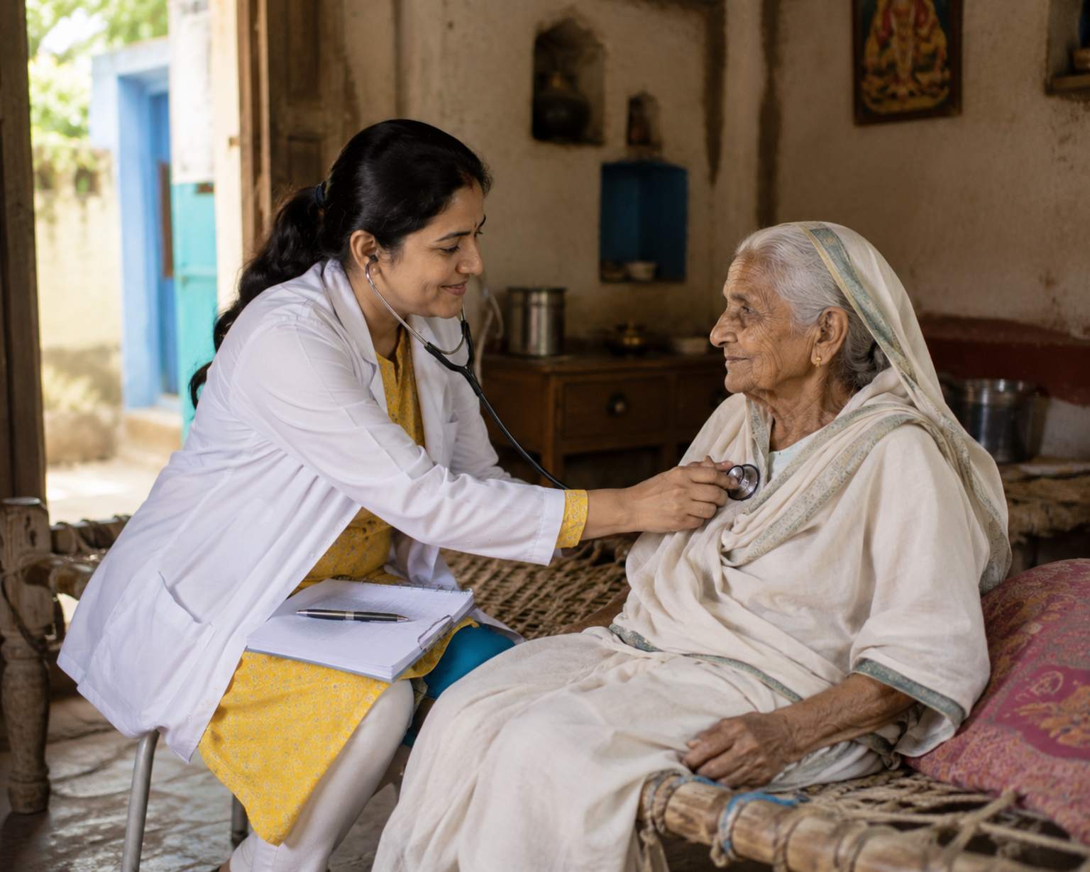 Doctor with elderly patient